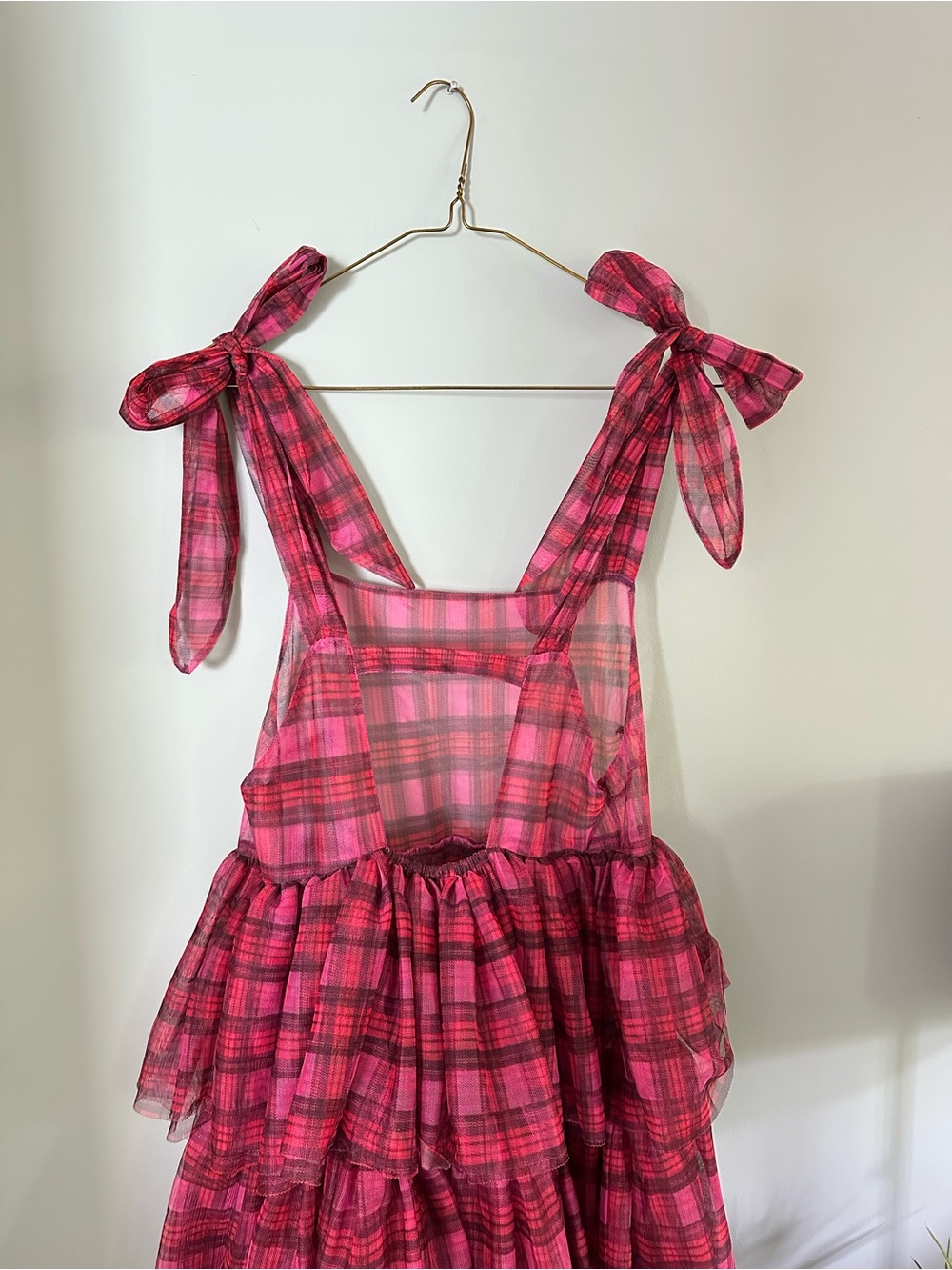NWT KIMCHI BLUE Urban Outfitters Sheer Plaid Dress - Picture 3 of 6
